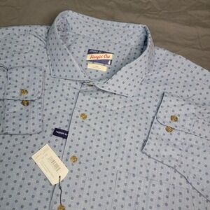 Johnnie-O Hanging Out Mens 4XL Blue Conrad Big & Tall Geometric AOP LS NWT